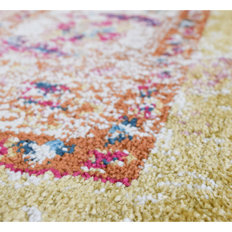 Avenue Gold/Pink Area Rug & Reviews Joss & Main
